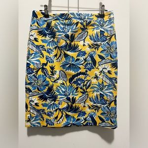 J. Crew Printed basketweave pencil skirt